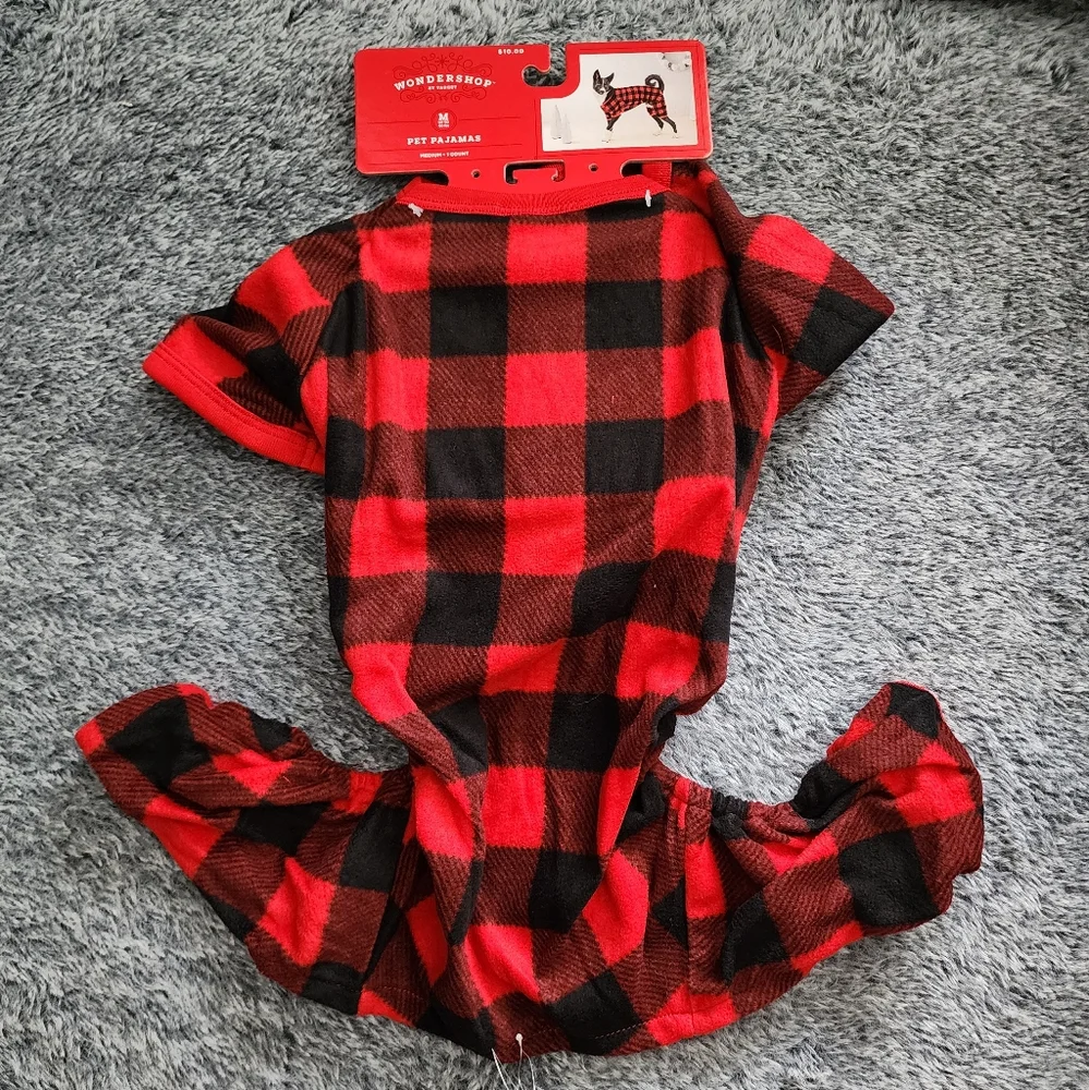 3 pet pajamas M L XL Target Wondershop red & black plaid